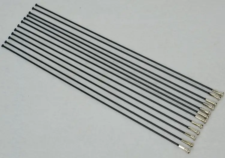 straight 274mm 12pcs Горный шоссейный велосипед сталь 45#14 г/2,0 мм изогнутые спицы черный Цвет Высокопрочный велосипед из нержавеющей стали прямой тяга alloyniple - Цвет: straight 274mm 12pcs