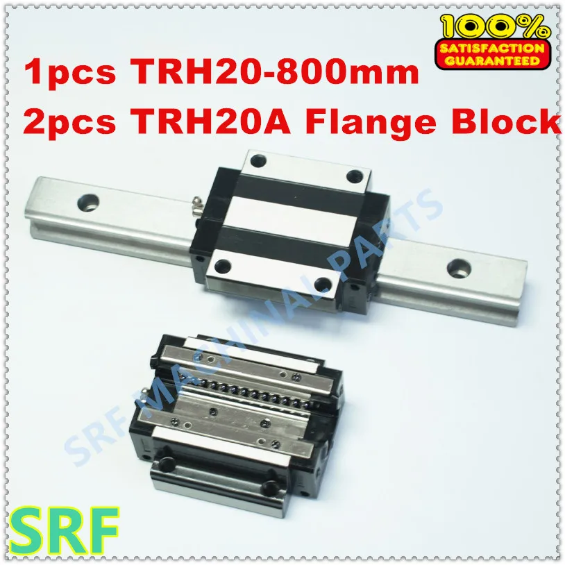 

1pcs Linear guide rail TRH20 L=800mm Linear rail + 2pcs TRH20A Flange block Bearing slide block for CNC