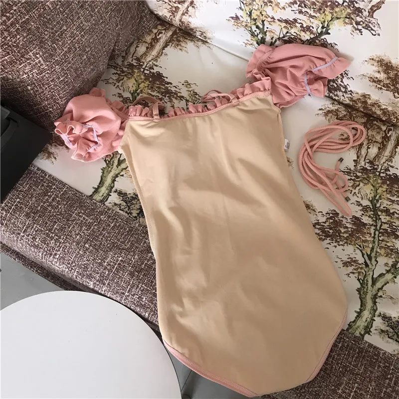 Женский купальный костюм, цельный, короткий рукав, монокини, Одноцветный, флуоресцентный, пуш-ап, купальник, сексуальная, для девушек, пляжная одежда, Maillot De Bain