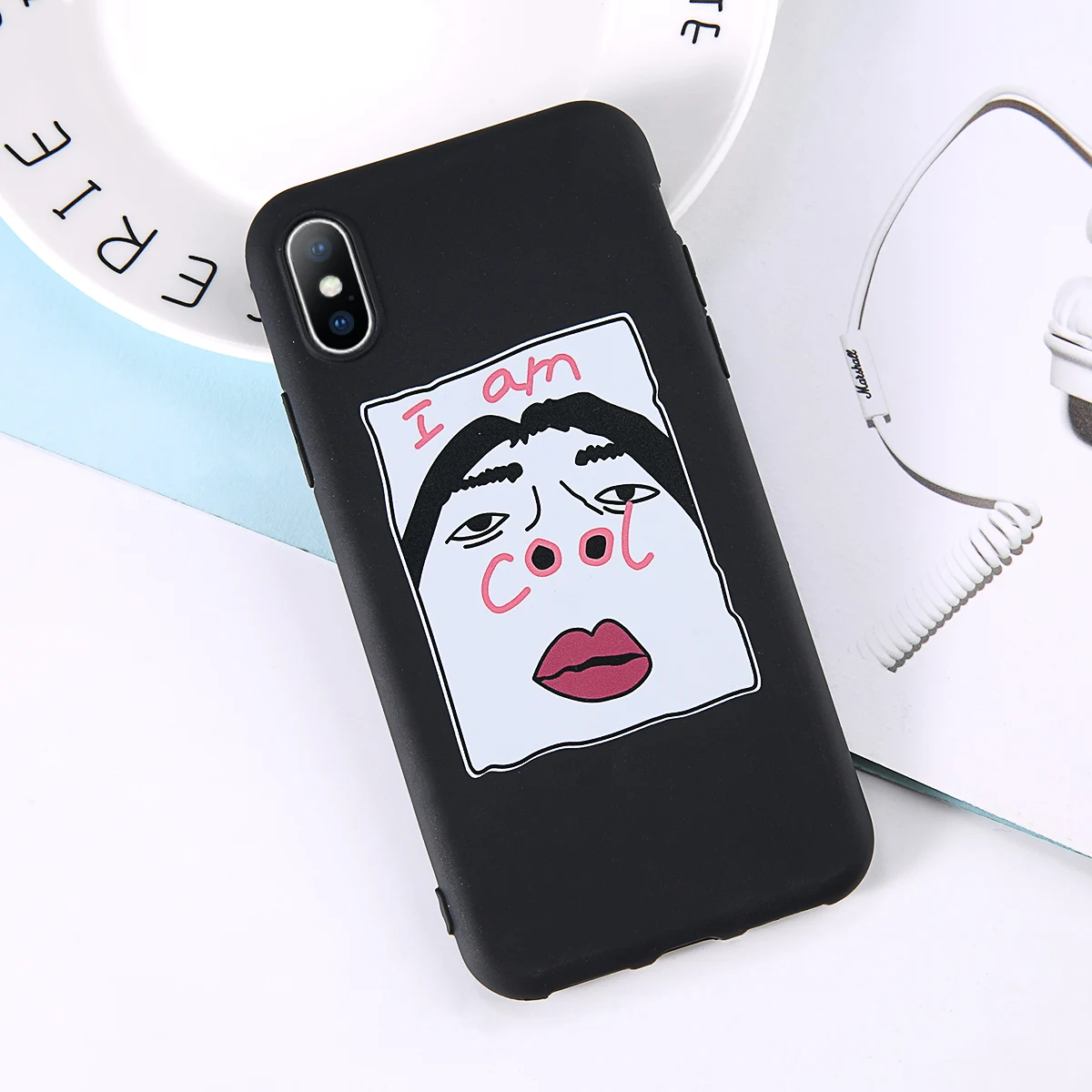 Черный Чехол Ottwn для iPhone 6, 7, 8 Plus, X, XR, XS Max, Забавный чехол для селфи с большими ноздрями, чехол для телефона s, для iPhone 6, 6S Plus, Мягкая силиконовая задняя крышка - Цвет: Черный