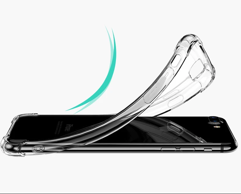 Супер Противоударный прозрачный мягкий чехол для iPhone 7 iphone 6X8 6S Plus силиконовый