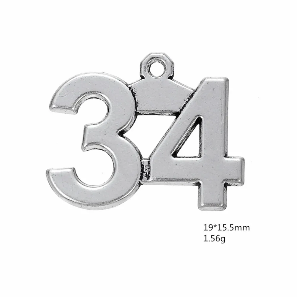 LIKGREAT 30 39 серебряного цвета с металлическим шармом счастливым номером для