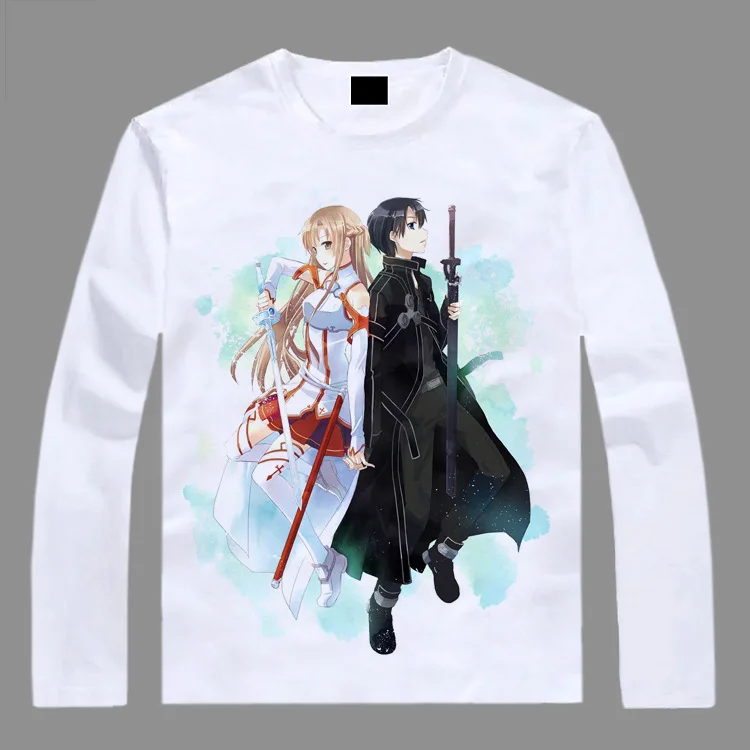 Футболка с длинным рукавом Asuna Kirito аниме SAO|t shirt|long sleeve t shirtshirt |