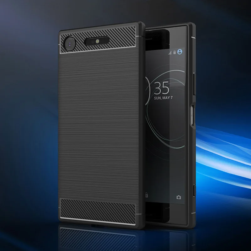 Компактный чехол для sony Xperia XZ1, простой матовый Силиконовый чехол-накладка из углеродного волокна для sony Xperia 1, 5, 10 Plus