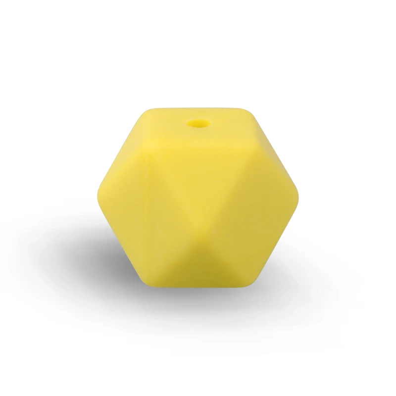 60-Lemon Yellow Keep& Grow 14 мм 10 штук силиконовые шестигранные шарики пищевой силиконовый для детей для прорезывания зубов бусины жевательная соска цепи Детские трофеи - Цвет: 60-Lemon Yellow