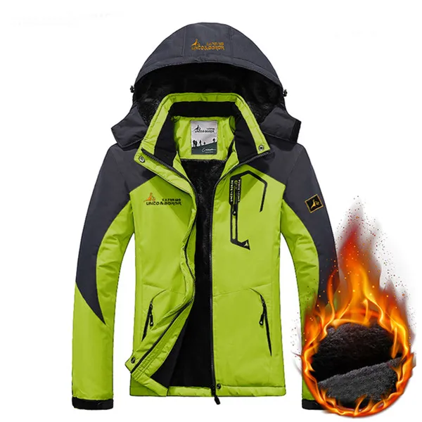 Fluorescent Green Горные женские Зимние флисовые водонепроницаемые походные куртки для спорта на открытом воздухе, теплые пальто для кемпинга, походов, лыжного спорта, бренд VB097 - Цвет: Fluorescent Green