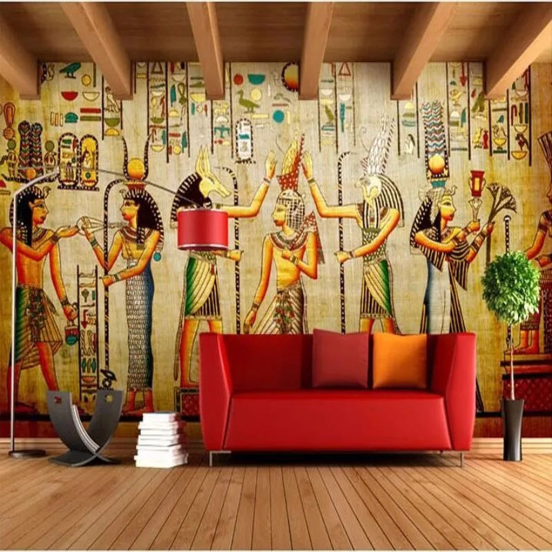 Beibehang Custom 3d personalized fashion photo wallpaper retro european pharaoh bar ktv tv background for walls 3 d | Обустройство