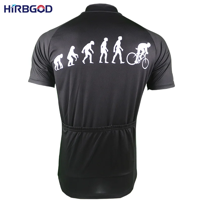 HIRBGOD мужские черные Evolution Велоспорт Джерси с коротким рукавом Дорожный