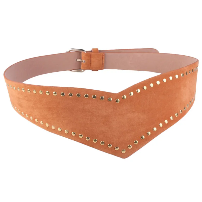 Мода 2017 г. простой декорированные заклепками широкие ремни для женщин отдыха