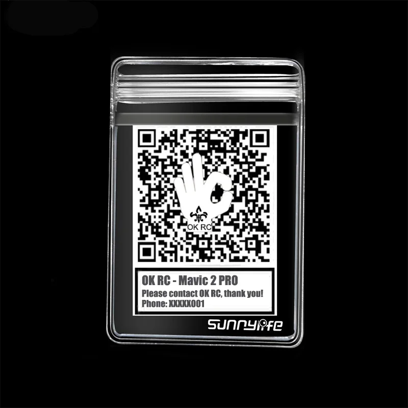 Водонепроницаемый пакет с молнией DJI Drone Signature Phone Number Card прозрачный чехол из ПВХ