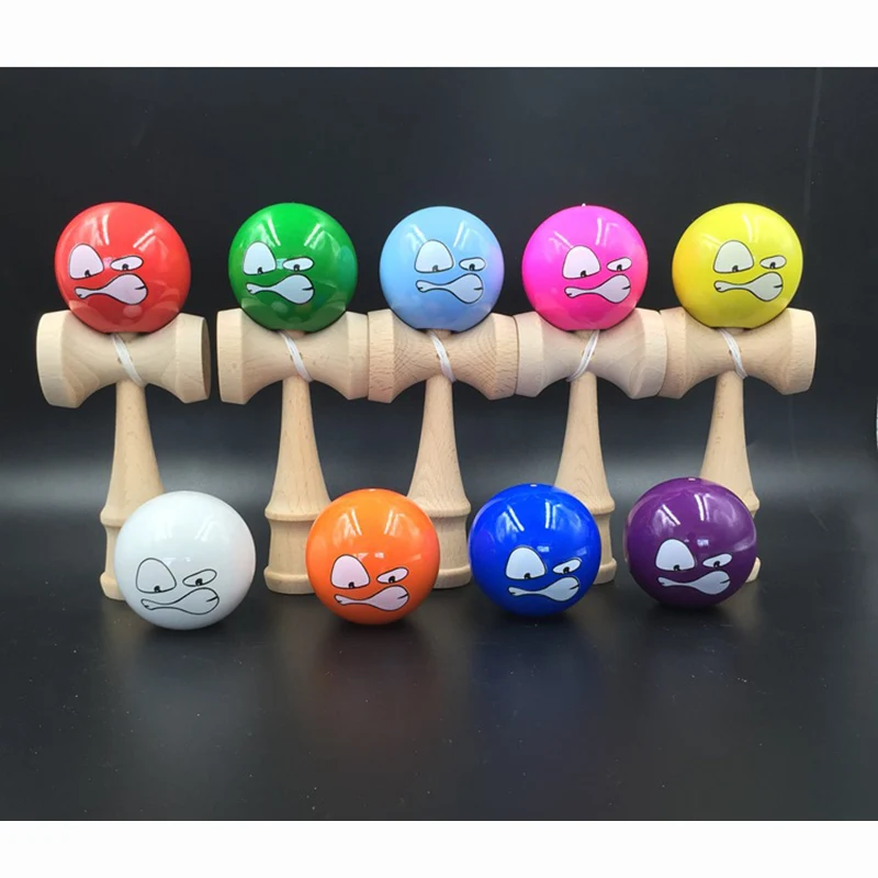 6 см пародия забавное лицо Kendama Бук деревянные жонглирование умелые шары профессиональный спорт на открытом воздухе игрушки для детей взрослых