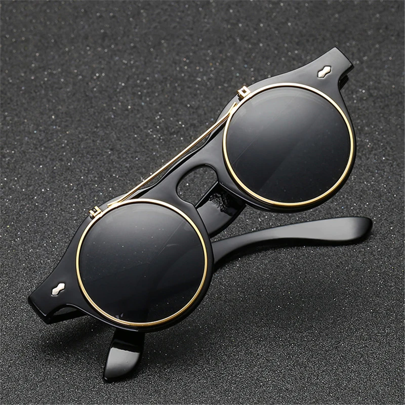 Мужские и женские солнцезащитные очки Oculos De Sol круглые винтажные двухслойные