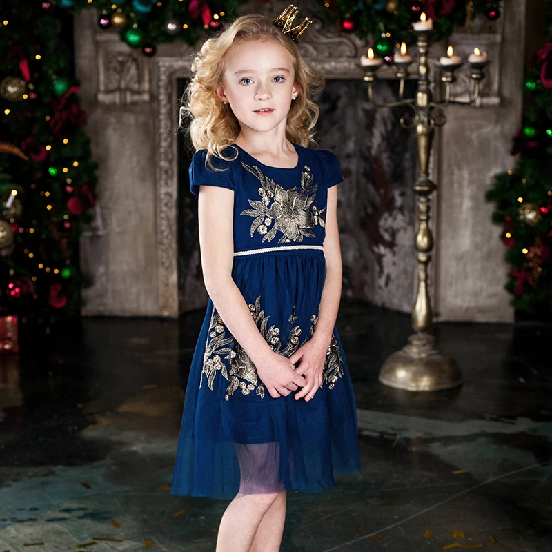 Детское модное платье принцессы для маленьких девочек от 2 до 8 лет летнее