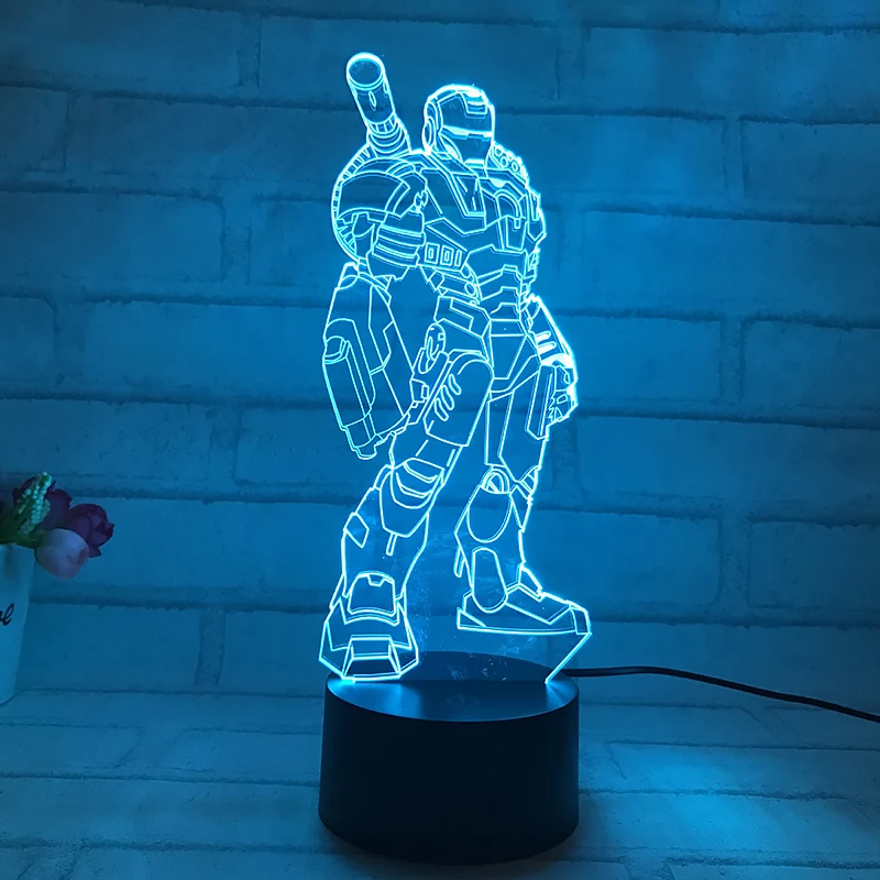 HAIXIANG красочный Железный человек 3D настольная лампа Luminaria светодиодные ночники