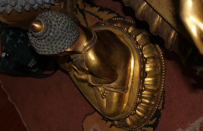 24 &quotТибет Буддизм Тантрический Бронзовый К Золота шакьямуни Татхагата Статуя