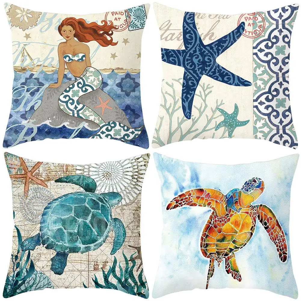 40 # Морской стиль наволочка для подушки Черепаха Морская звезда раковина мягкая