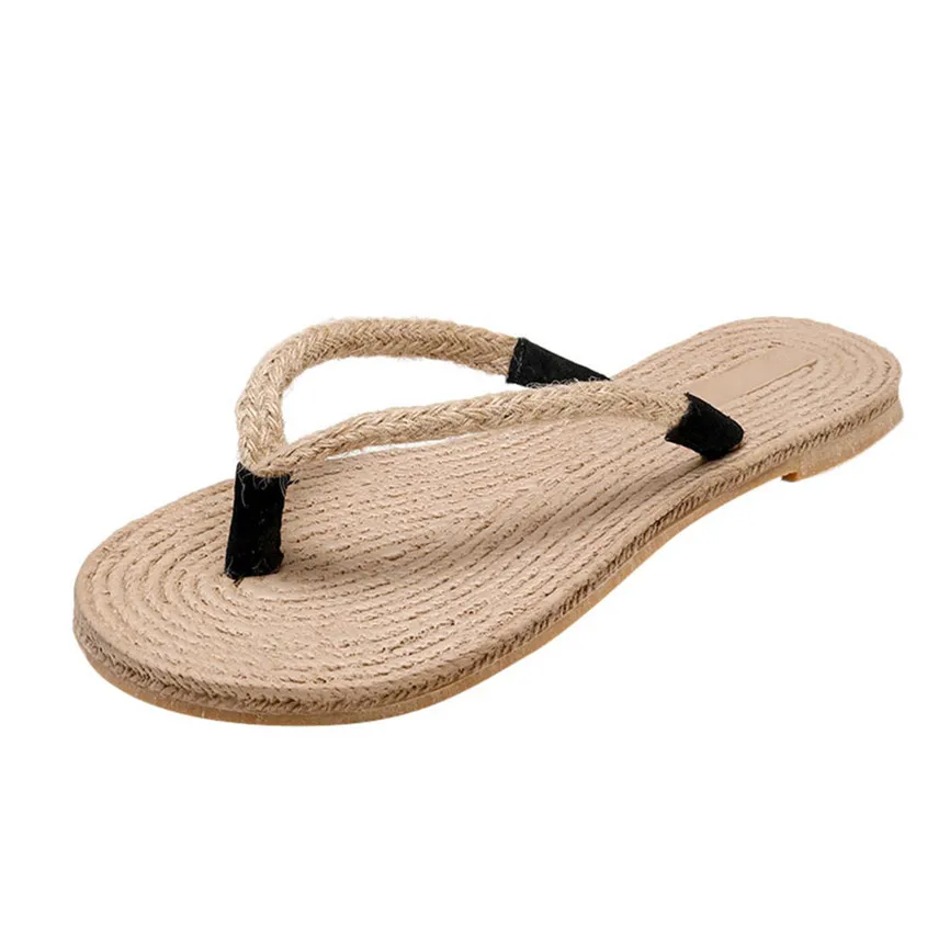 Summer Shoes Women Trendy National Style Slippers Weave Roman Style Outdoor Beach Flip Flops Slippers For Women 28#4