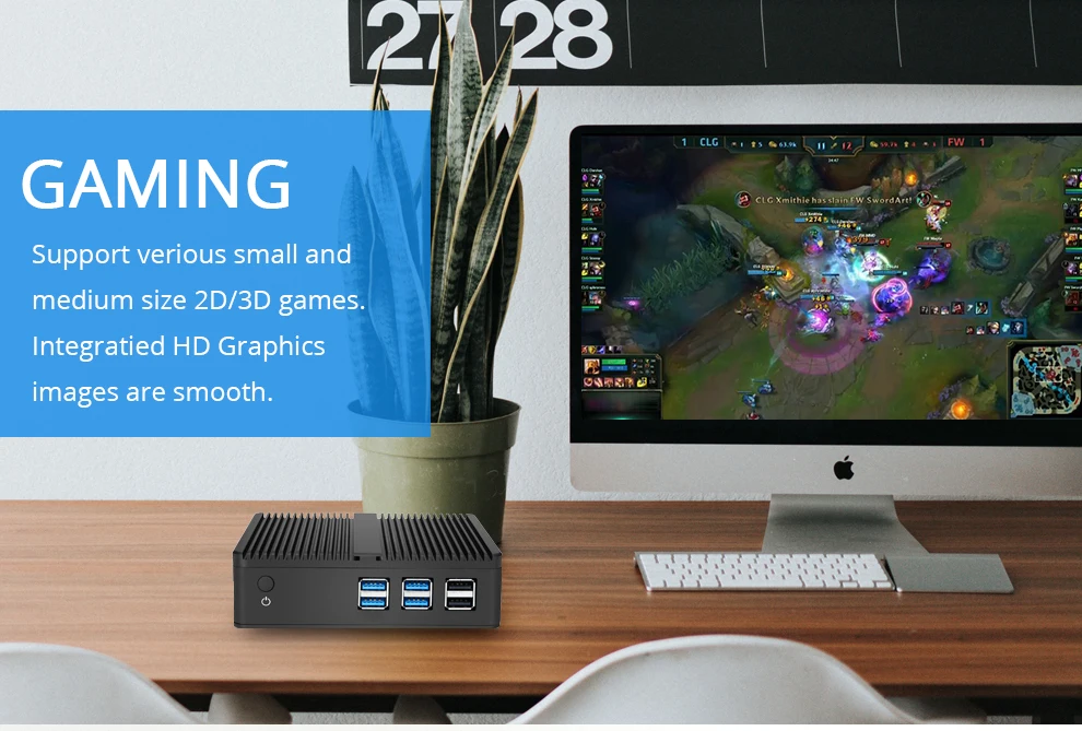 Мини-ПК UHD Intel Pentium 4405U HD graphics 510 ram SSD с wifi Windows 10 безвентиляторный ТВ приставка HDMI VGA wifi HTPC микро компьютер