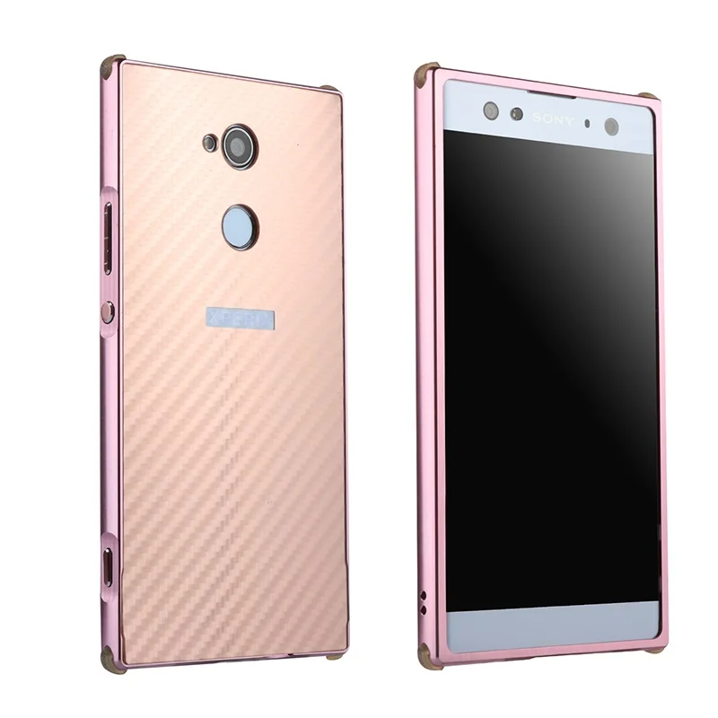 Case For Sony Xperia X Compact XA1 Ultra Plus XA2 L2 case fundas Cover Carbon Fiber Metal 2 in 1 Shock Proof Hard kimTHmall | Мобильные