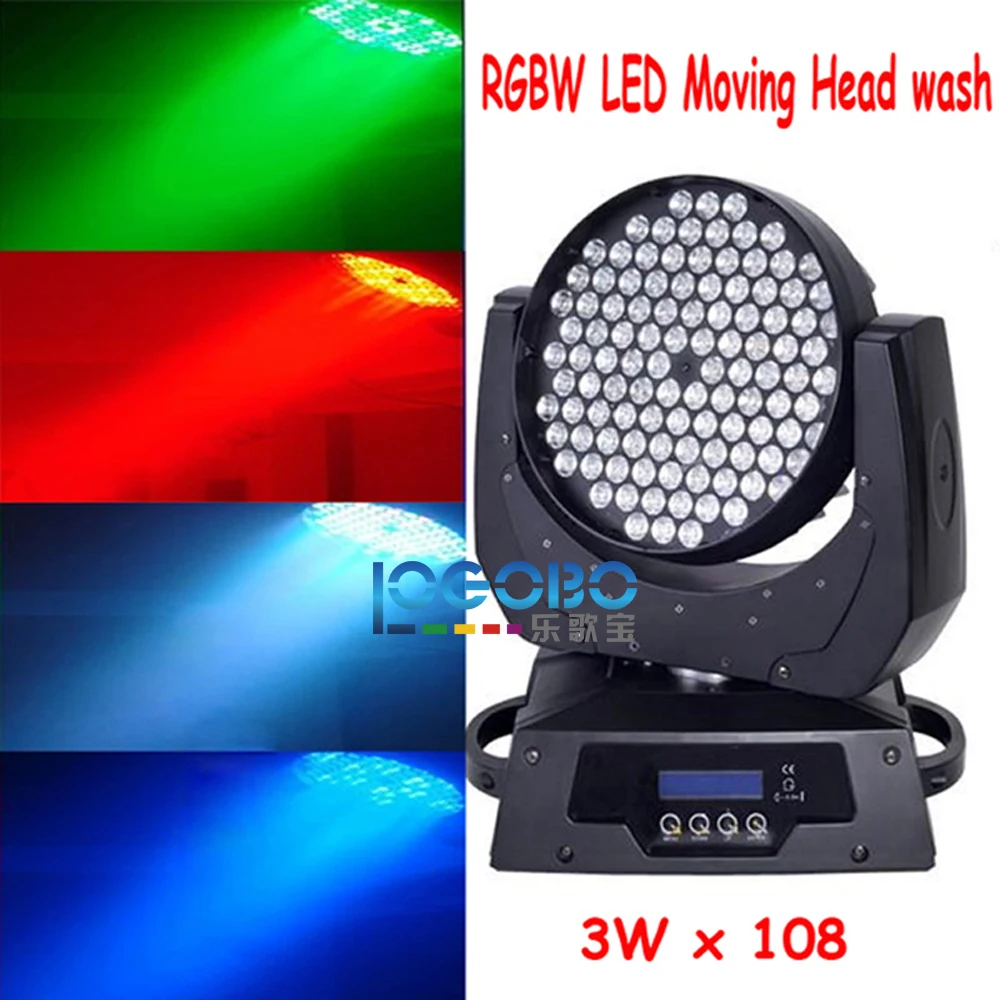 

Лучший 108x3W DMX512 RGBW LED Moving Head Wash свет сценический эффект свадебное украшение шоу Освещение DJ Вечеринка Диско клуб бар огни