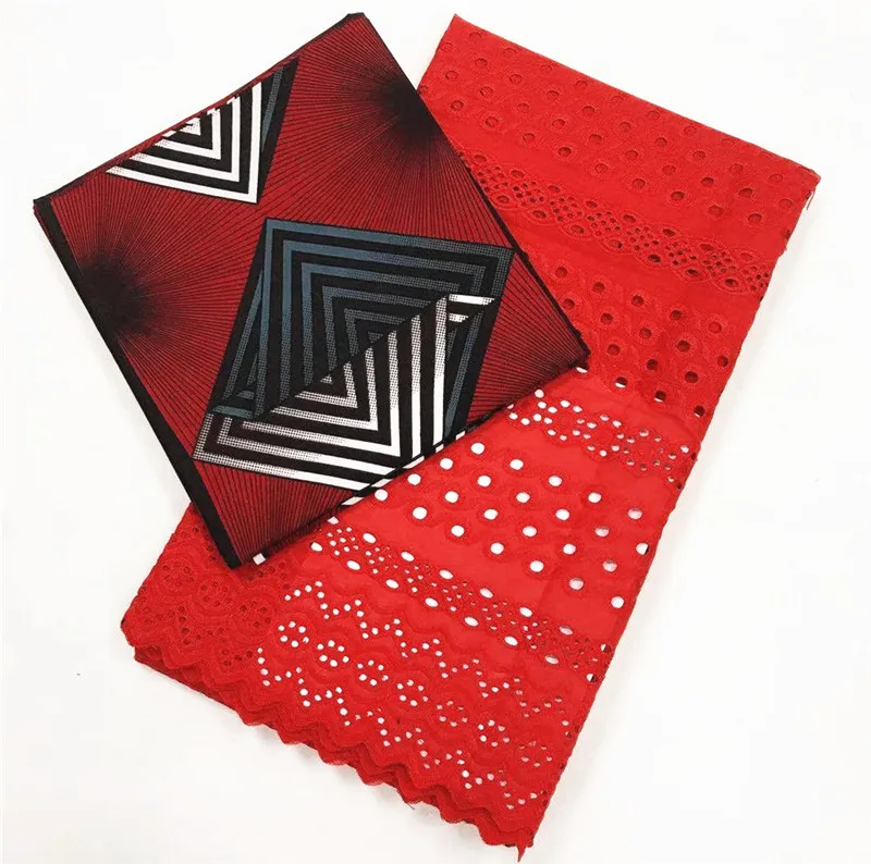 2019 Новая африканская Вощеная Анкара ткань с сухим кружевом набор 100% хлопок
