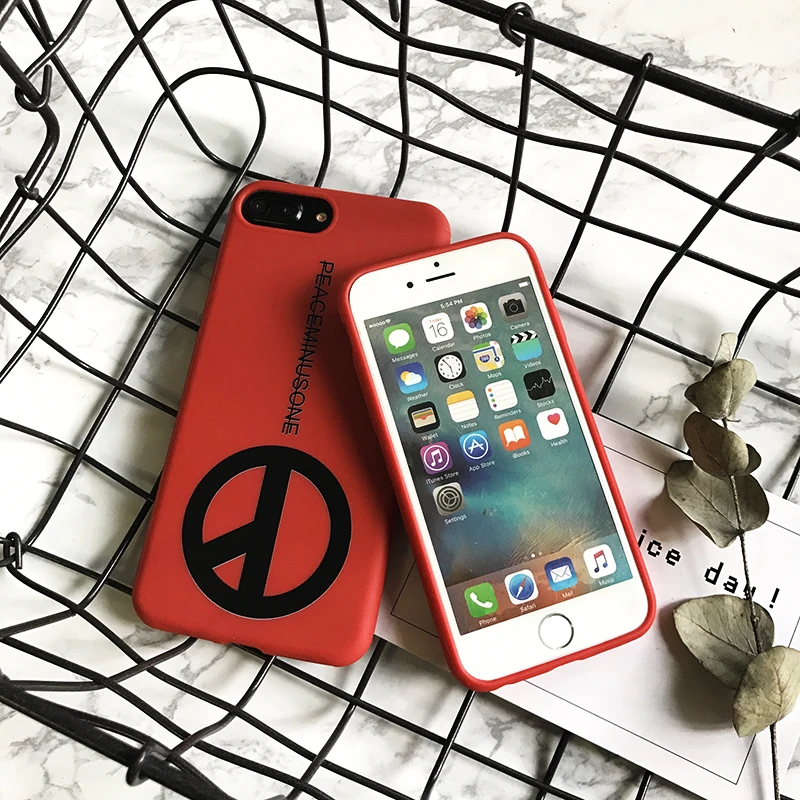 Netarlier New Fashion GD Big Bang Anti War Letters Design Phone Case For iPhone 6 6sPlus 7 7Plus High Quality Red TPU Soft Cover |
