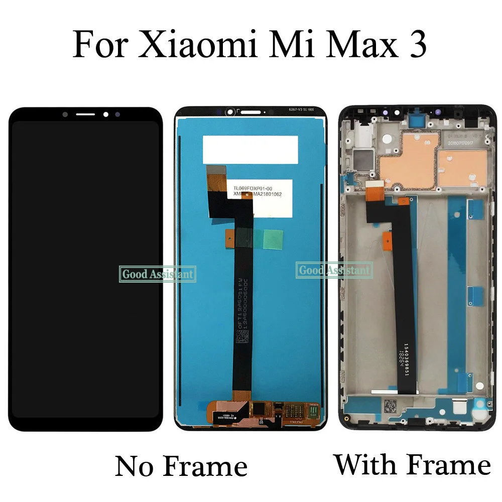 Высокое качество белый/черный 6,9 дюймов для Xiaomi Mi Max 3 Max3 ЖК-дисплей+ кодирующий преобразователь сенсорного экрана в сборе сменная рамка
