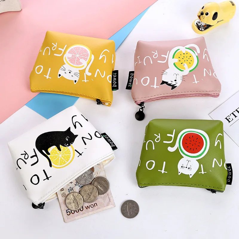 16 шт./лот Симпатичные Фрукты портмоне кошка/Сумка для ключей/отделение монет