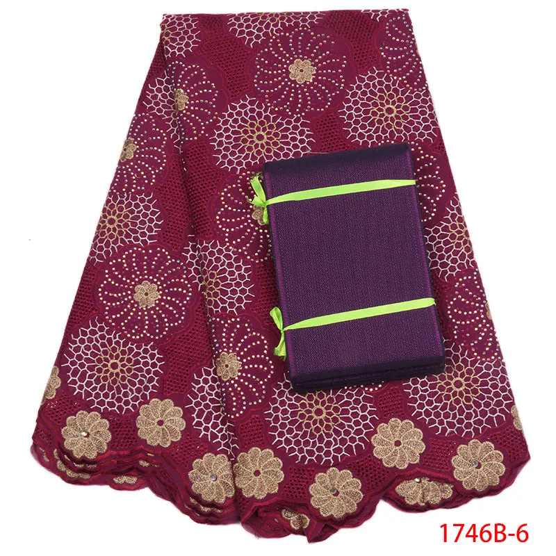 Hight Quality 2018 New Arrival Swiss Voile Lace Fabric Cotton With Sego Headtie For Women In Switzerland AMY1746B-1 | Дом и сад