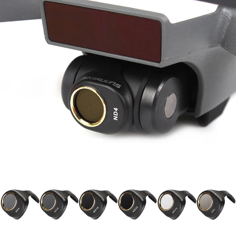 Набор фильтров для дрона с УФ поляризацией ND 4 8 16 32 DJI Spark полярные фильтры