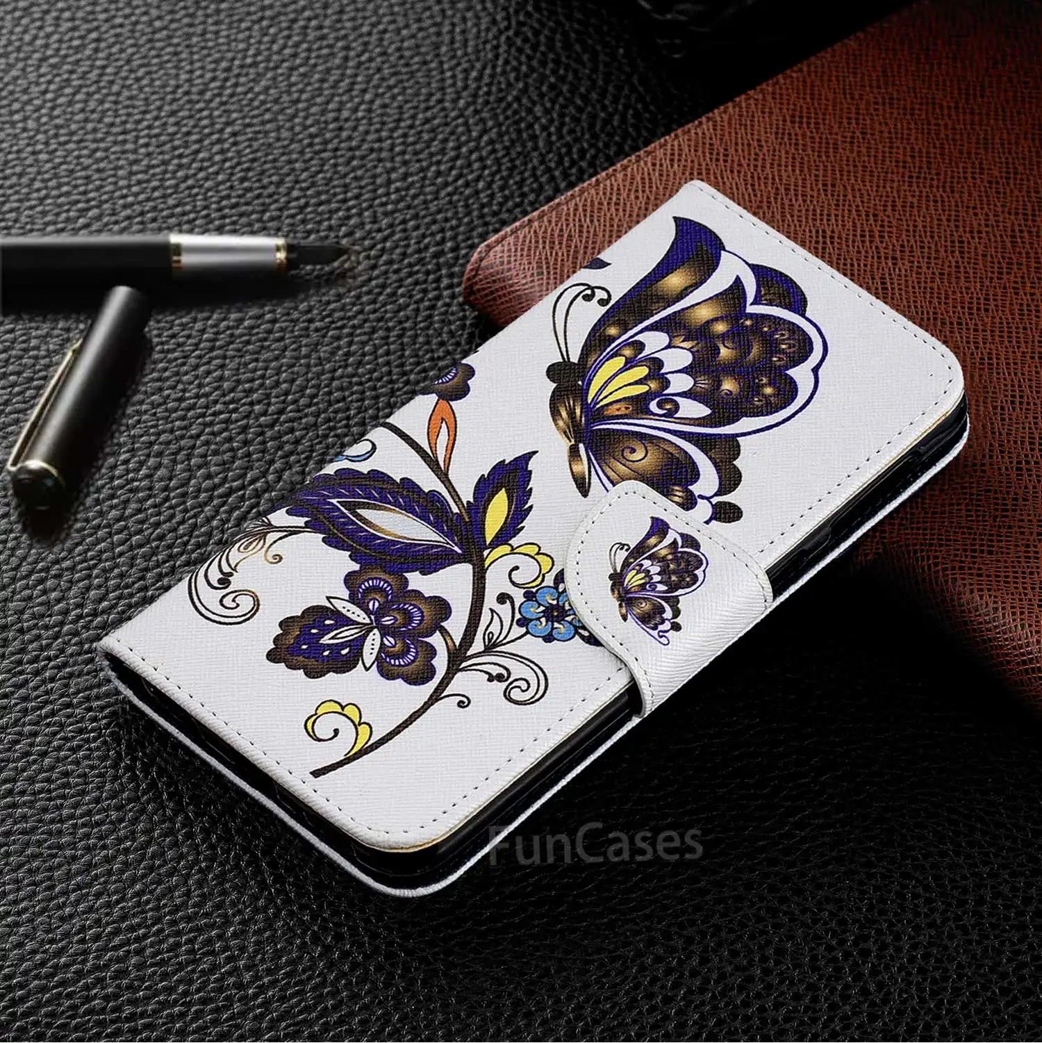 Винтажный кожаный чехол книжка для samsung Galaxy M30 Роскошный кошелек с подставкой