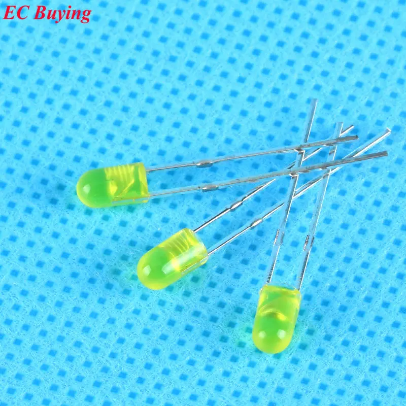 3 мм желтый светодиод Круглый Безграничный светоизлучающий диодный рассеянный