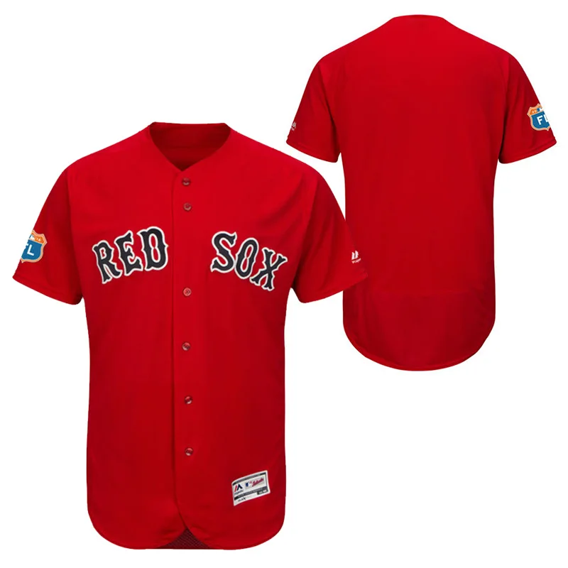 Мужская Дастин Pedroia #15 Дэвид Ортис #34 100% Прошитой Логотипы Белый Красный Flexbase