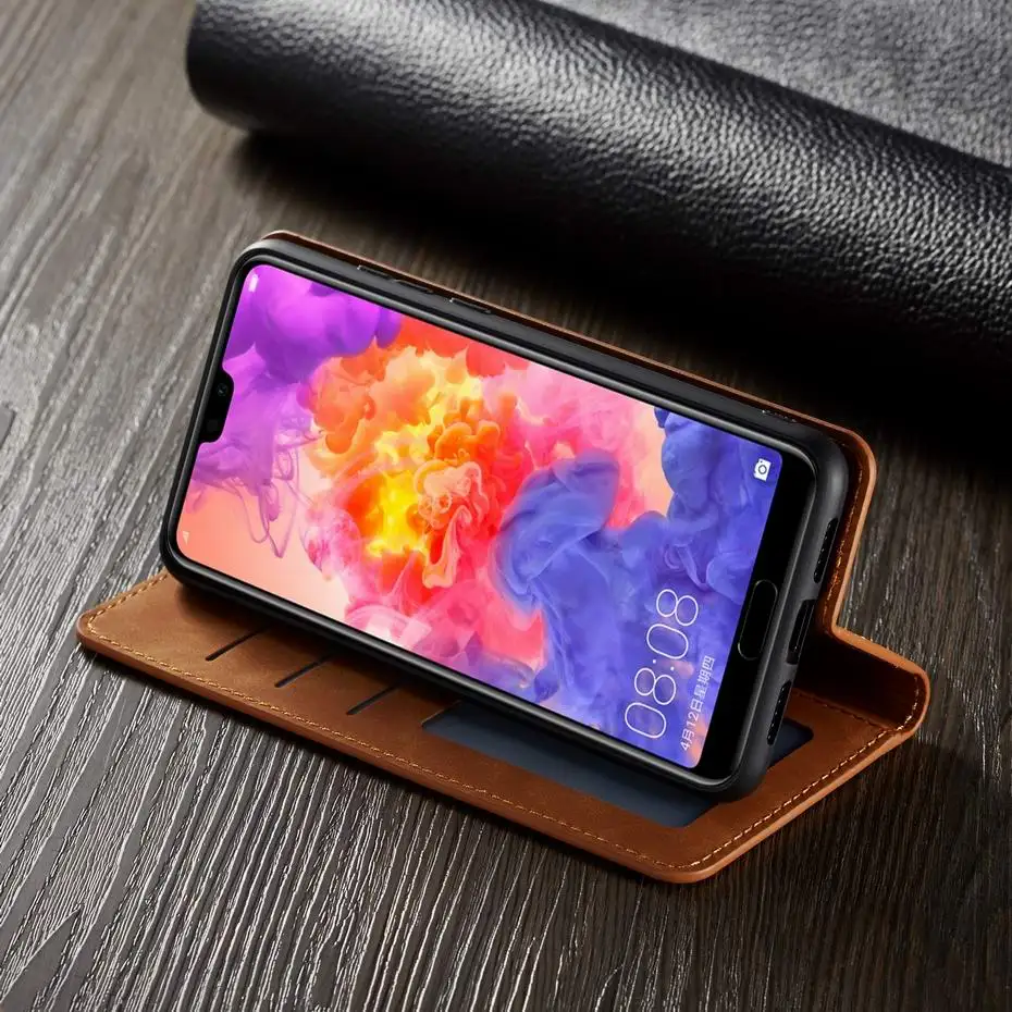 Магнитный чехол-кошелек из искусственной кожи для Huawei P20 P30 Lite Pro откидной Чехол Mate