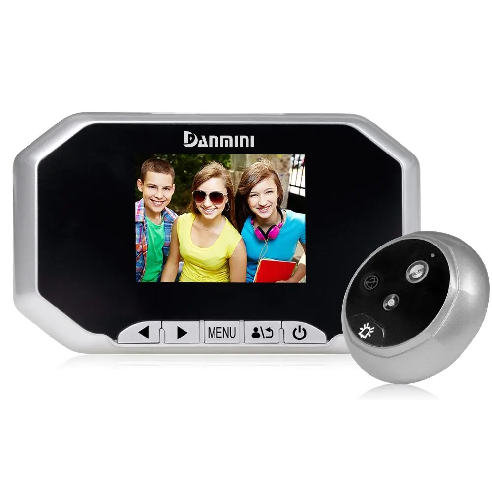 Silver Danmini YB-30AHD 3,0 дюймов TFT ЖК-экран ночного видения широкий угол записи видео фото съемки цифровой дверной глазок - Цвет: Silver