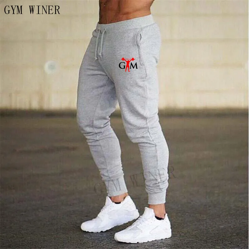

2018 Cotton Men Full Sportswear Pants Casual Elastic Cotton Mens Fitness Workout Pants Skinny Sweatpants Trousers Jogger Pants
