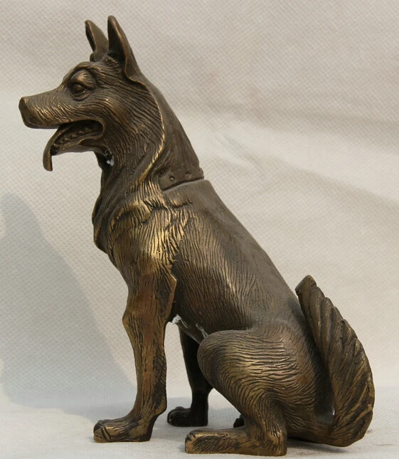 WBY 6&quot Chinese Folk Copper Zodiac Year Dog Door doggie puppy Animal Statue Sculpture S0706 | Дом и сад