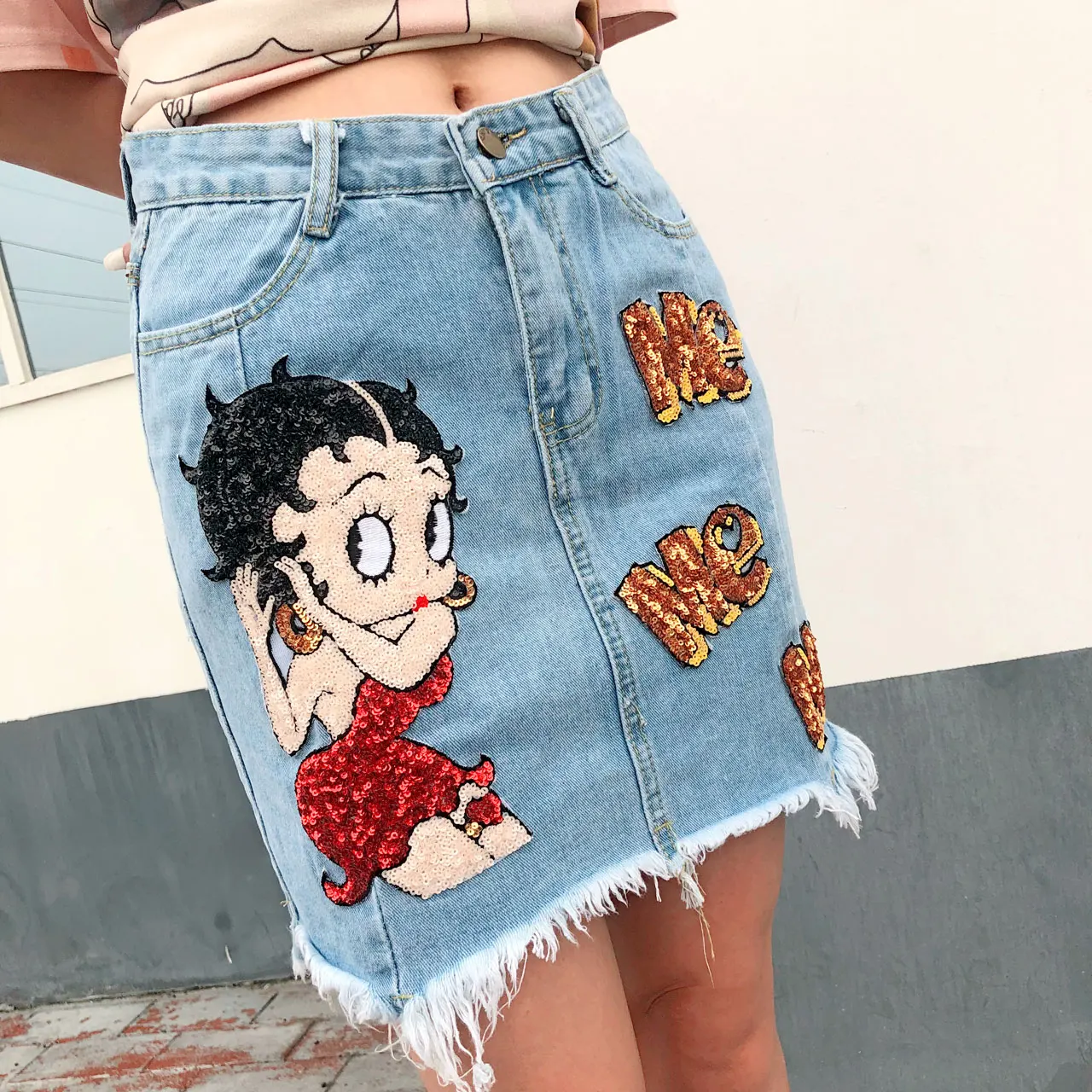 Европейская станция Тайланд уличная мода 2019 лето новый мультфильм блестки