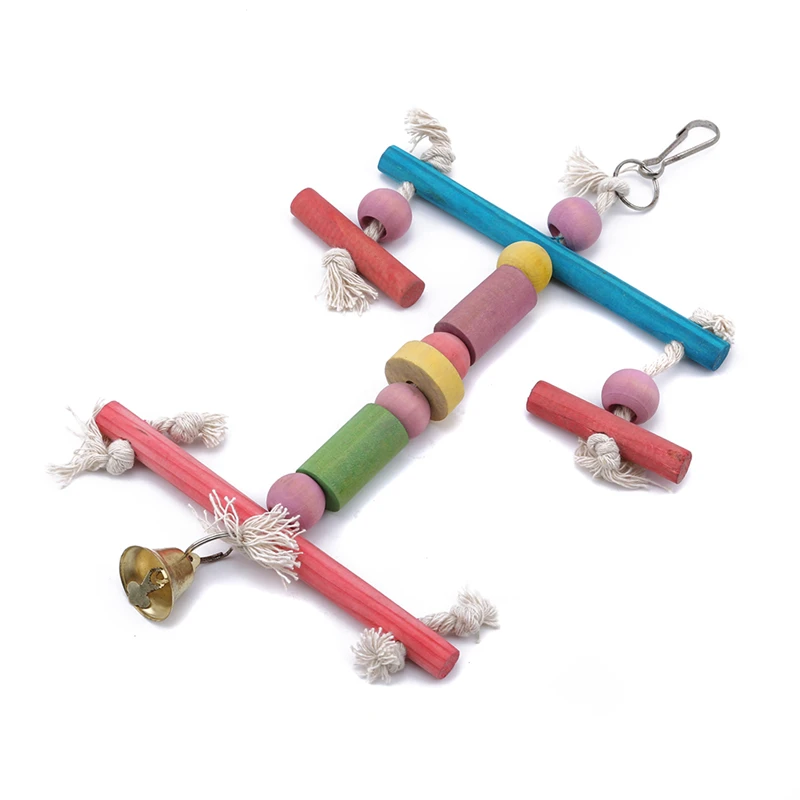 2019 1 шт Pet Bird Gnaw подвесные игрушки хлопковая веревка Радужная игрушка деревянные