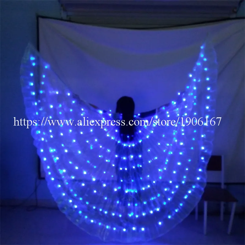 Модное синее светодиодное светящееся платье для вечерние накидка одежда со