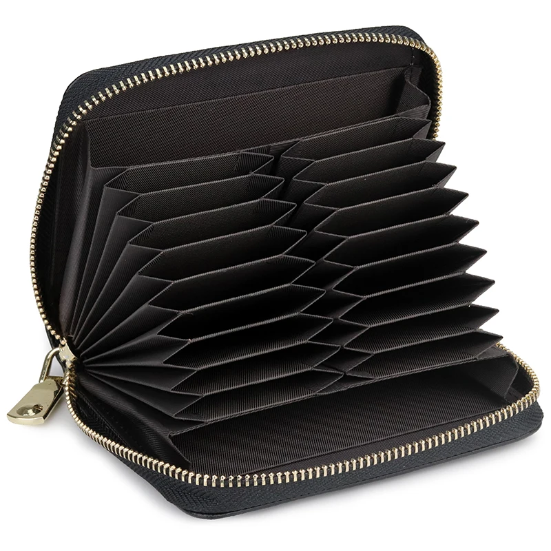 COMFORSKIN New Arrival Brand ID Card Wallets Genuine Leather Zipper Unisex Credit Card Holders High Quality Business Card Case