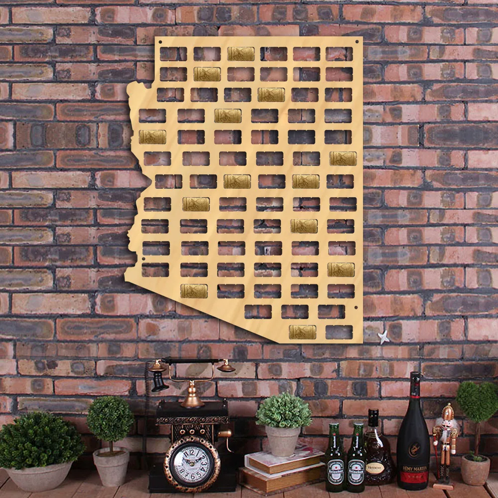 Винные пробковые карты в стиле грандиозного каньона Аризона винные пробки карта