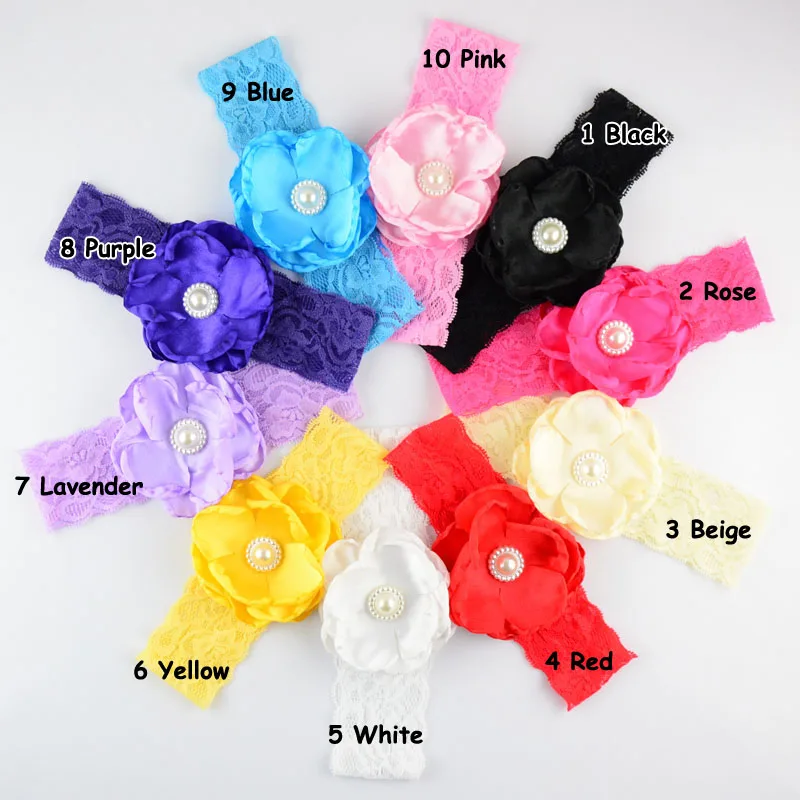 Повязки на голову для красивых девушек с жемчужными цветами из ткани 10C Женский 5