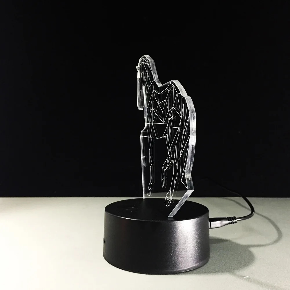 USB новые подарки 7 цветов меняющиеся животные Luces Navidad Horse Светодиодные ночники 3D