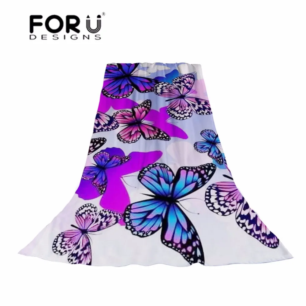 FORUDESIGNS/женский шарф с принтом бабочки модные пляжные шарфы защита от солнца