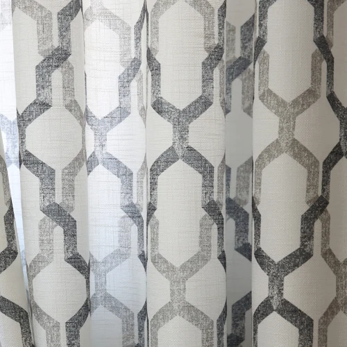 Gray Curtains Геометрические элементы, печать на окно, занавески для гостиной, хлопок, лен, мягкие занавески, занавески для спальни, украшение - Цвет: Gray Curtains