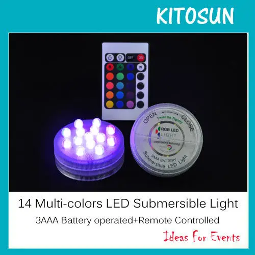 KITOSUN 12pcs/Lot 14 fuchsia Color  Remote Controlled Battery Operated  Submersible Floralyte