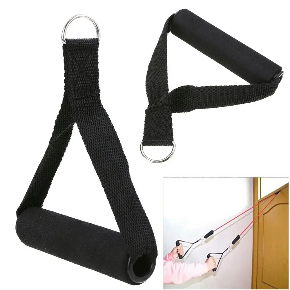 1/2PCS Black Nylon Tricep Rope Cable Handle Cable Crossover Gym Machine Attachment Resistance Fitness Exercise Sports
