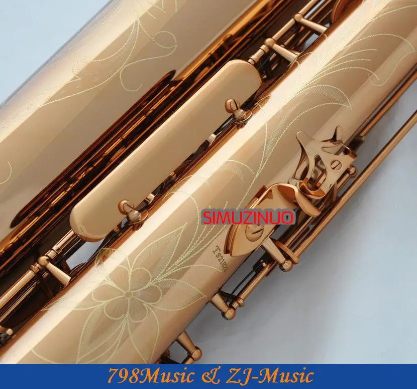 Поддержка профессиональная Роза позолоченный баритон саксофон Sax High F # W/кожаный