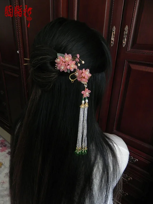 Hanfu аксессуары для волос цветные глазурованные серьги серия BingFen-YuYan оригинал